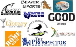 logos from Ascension rock gym, beaver sports, water wagon, good cannabis and more
